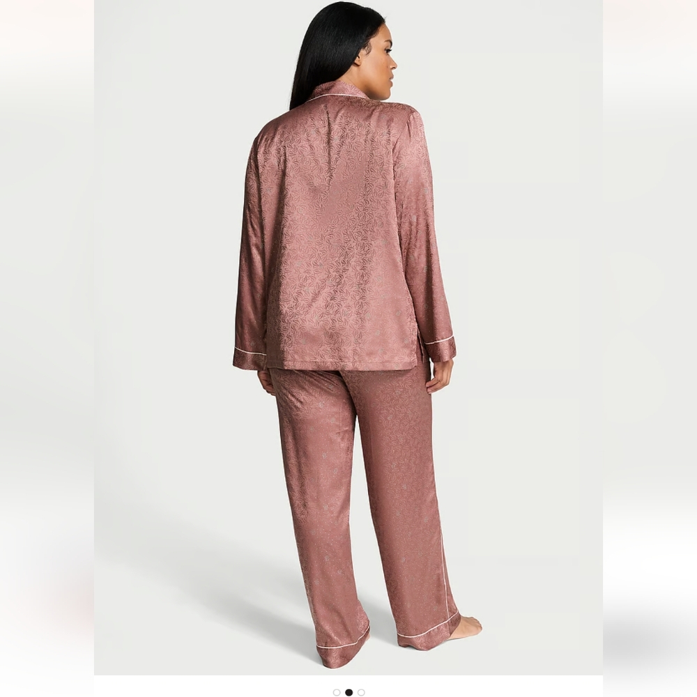 New Victoria's SecretGlazed Satin Dew Drop Long Pajama Set XXL Regular - Picture 2 of 6